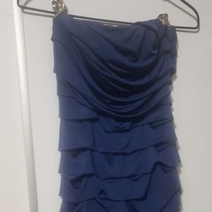 Strapless blue dress